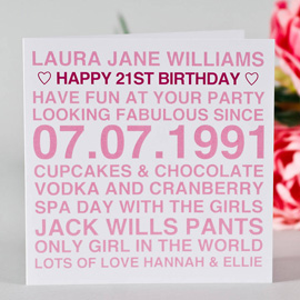 Personalised Birthday Card For Her